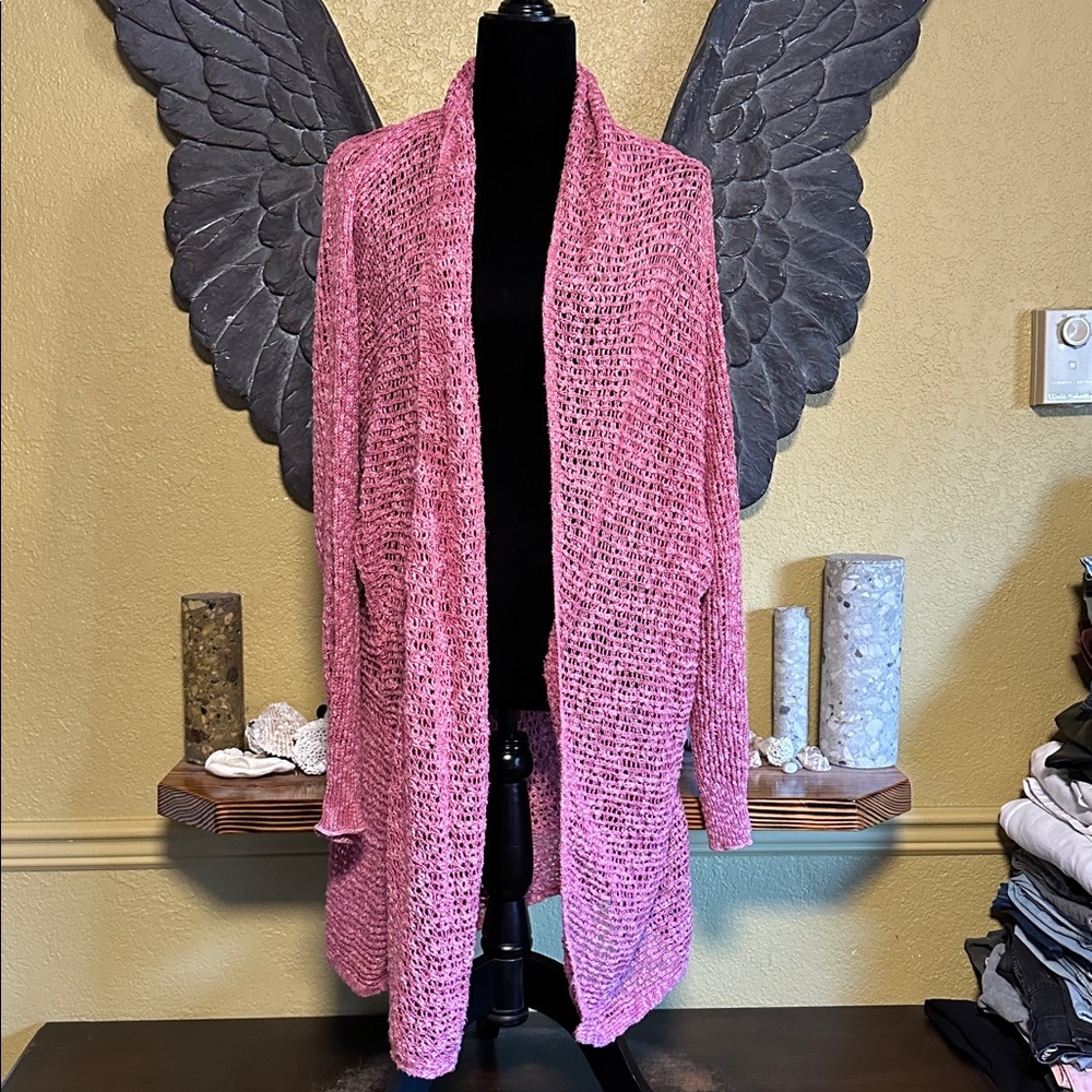Lily Morgan Long Open Front Knit Cardigan